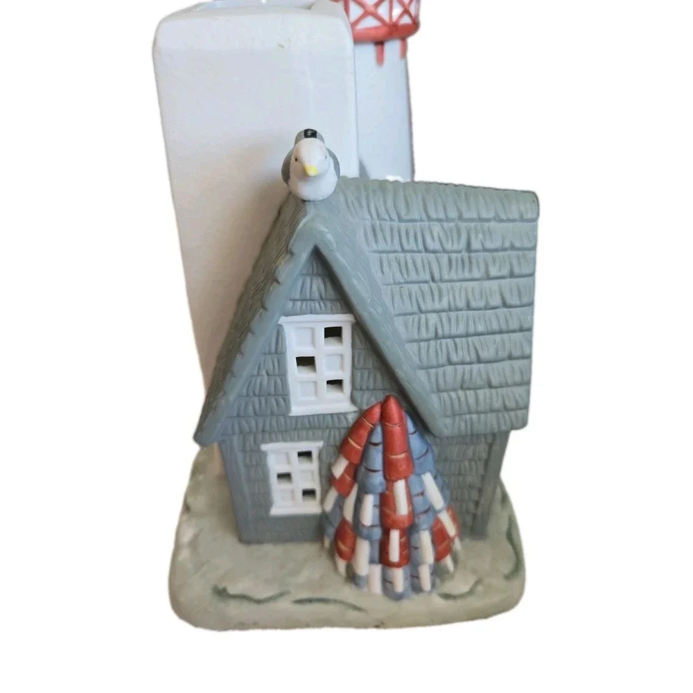 PartyLite STONEY HARBOR Lighthouse Nautical Tealight Candle Holder #P0383